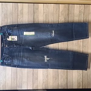 Time & Tru Mid Rise Straight Denim Blue Jeans